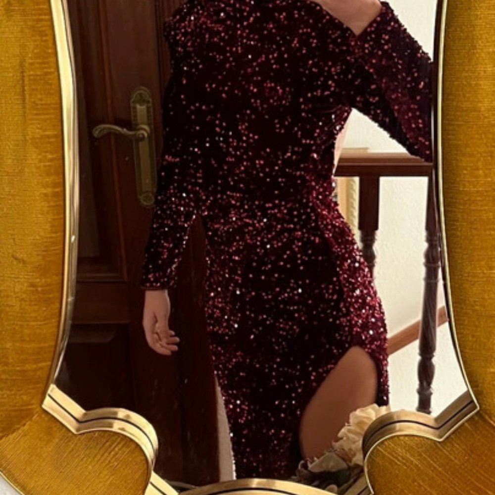 Vestido lentejuelas largo